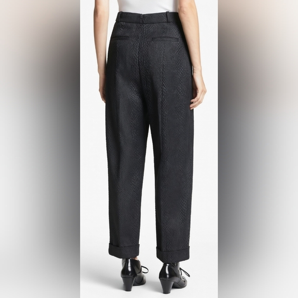 NWT J Brand Asawa in Black Textured Snakeskin Brocade Crop Trouser Pants 2 $550 - Picture 2 of 8